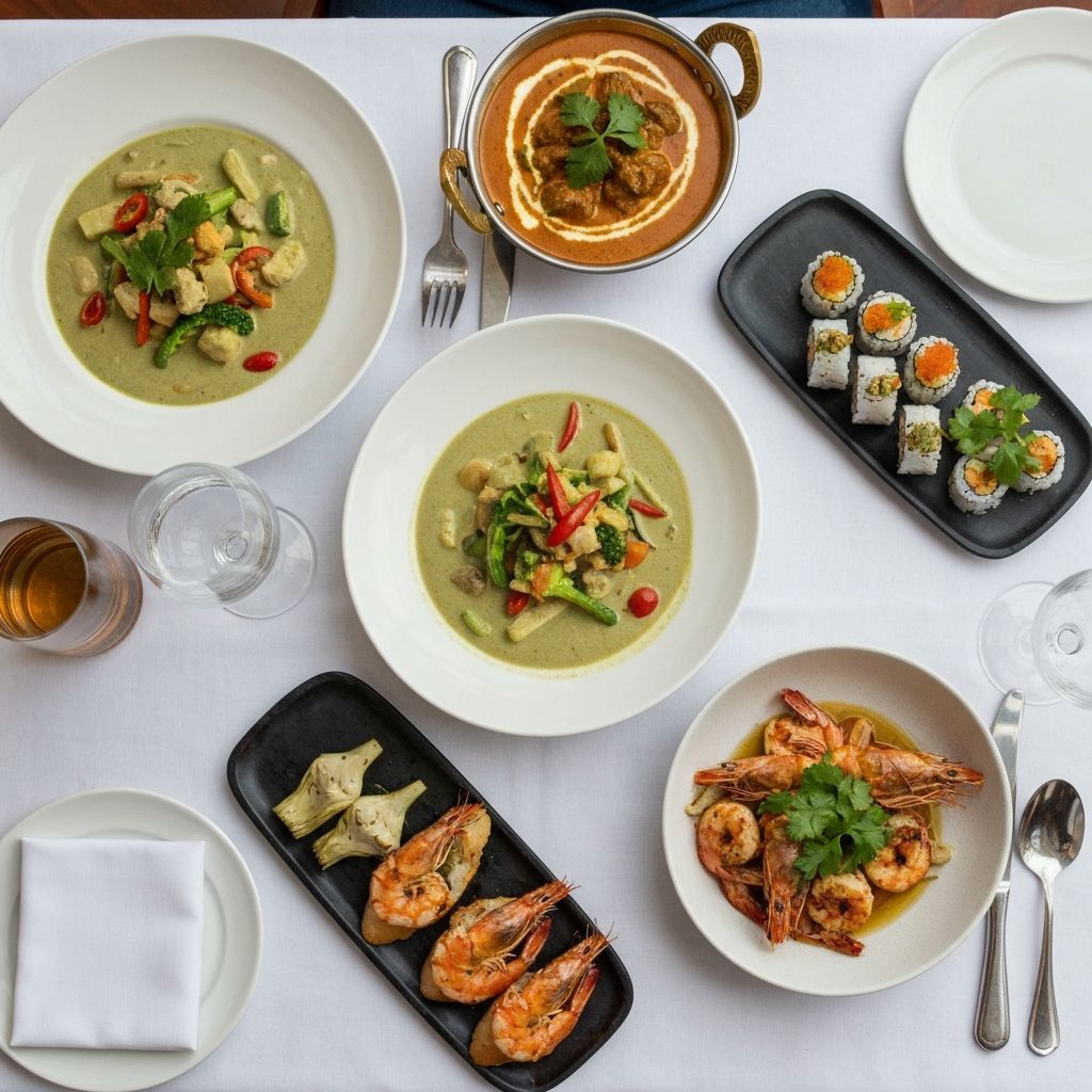 International cuisine spread